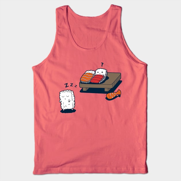 Funny Cute Kawaii Sleepwalking Japanese Sushi Gift For Sushi Lovers Tank Top by Originals By Boggs